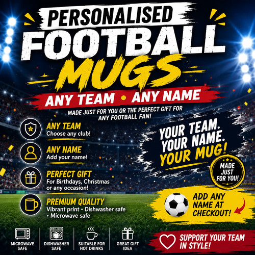 Personalised football mug - mug, –