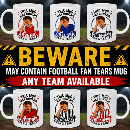 Funny football fan tears - fan, mug