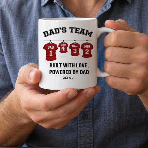 Personalised dads team mug - personalised,