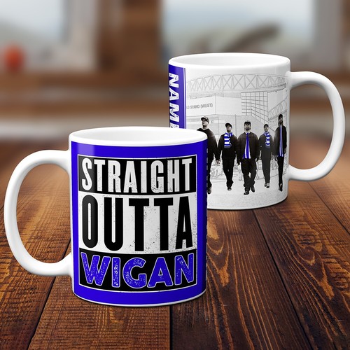 Personalised wigan mug - personalised,