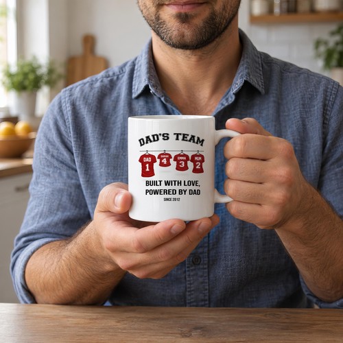 Personalised dads team mug - team,